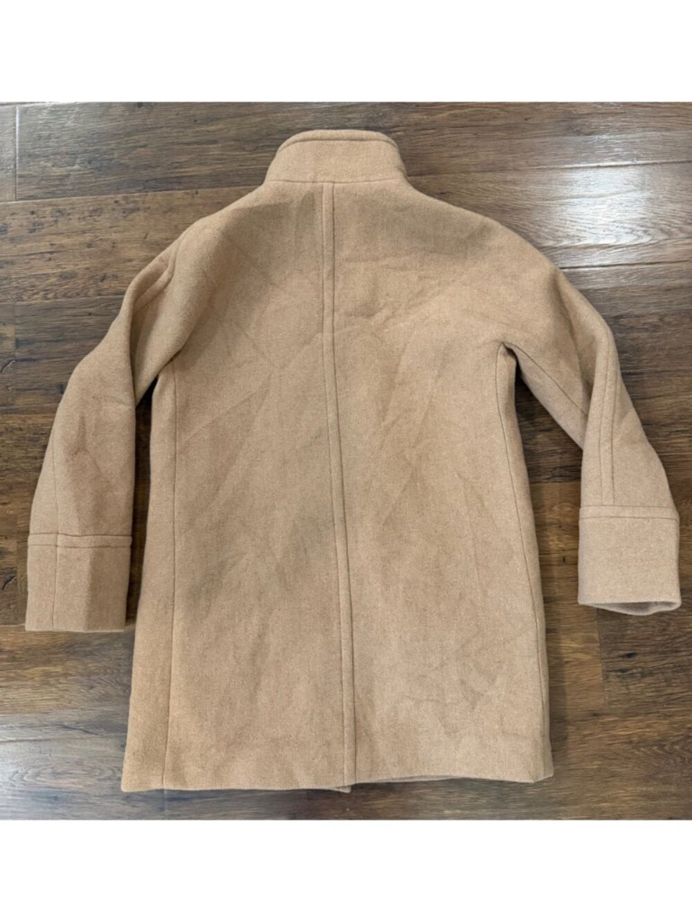 J. Crew Womens Pea Coat Wool Blend Camel Tan Sz 10 - Picture 4 of 12